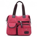 Women PU / Canvas Hobo Shoulder Bag / Tote / Satchel - Pink / Blue / Brown / Red / Gray / Black / Khaki / Burgundy  